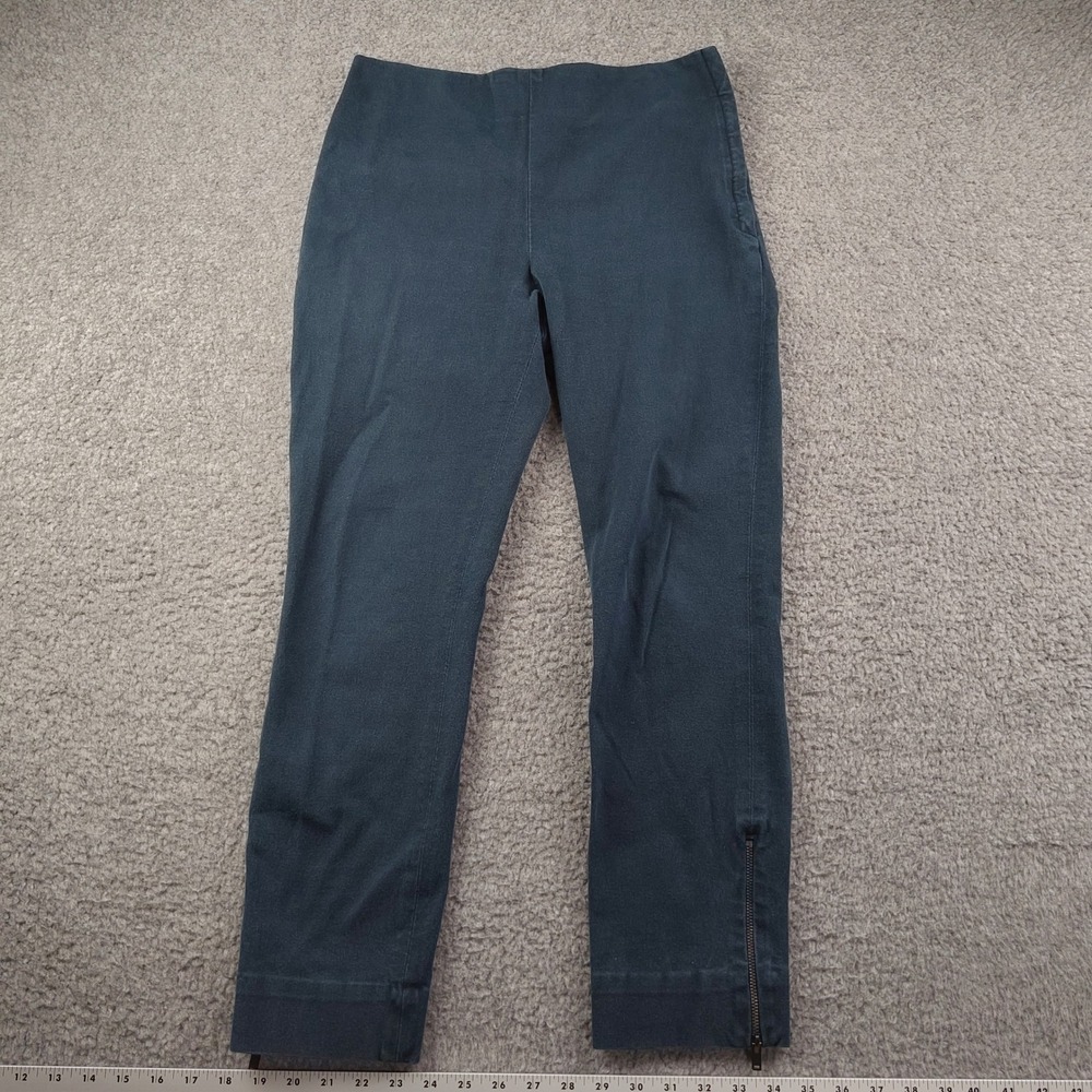 COS Pants 28x26 High Waisted Sz 8 Ankle Crop Zip Slim Leg Side Zip Navy Blue